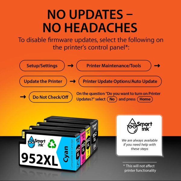 Compatible HP 952 Ink Cartridge Replacement (4 pack), Smart Ink - Image 3