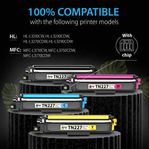Compatible Toner Cartridge Replacement for Brother TN 223, TN 227 (4 pack), Smart Ink - Image 2