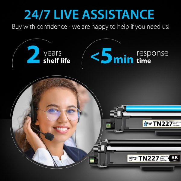 Compatible Toner Cartridge Replacement for Brother TN 227 (2 black pack), Smart Ink - Image 4