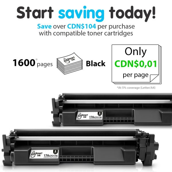 Compatible Toner Cartridge Replacement for HP 17A CF217A (2 pack), Smart Ink - Image 3