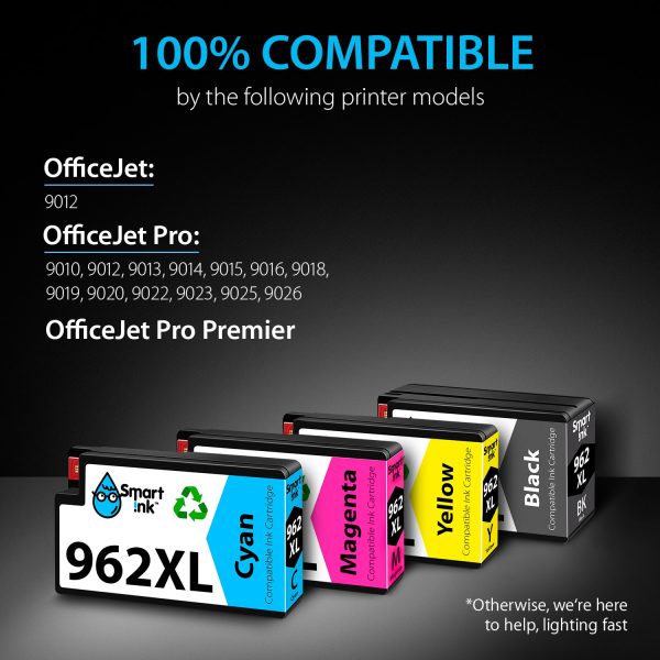 Compatible HP 962 Ink Cartridge Replacement (4 pack), Smart Ink - Image 2