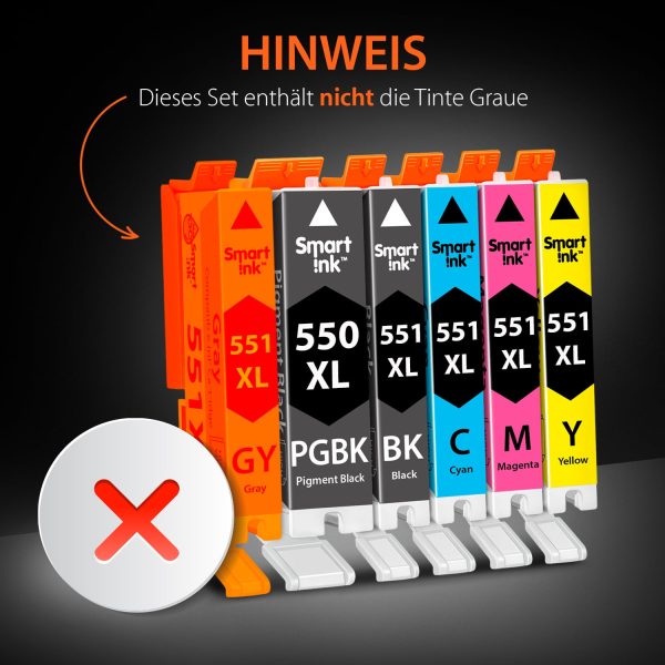 Kompatible Druckerpatronen für Canon 550 XL, 551 XL (18er Pack), Smart Ink – Bild 4