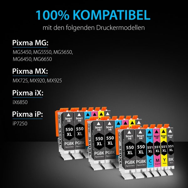 Kompatible Druckerpatronen für Canon 550 XL, 551 XL (18er Pack), Smart Ink – Bild 3