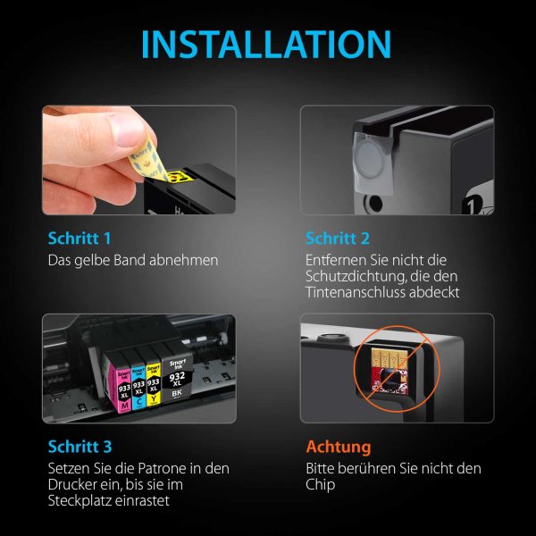 Kompatible Druckerpatronen für HP 932 XL, 933 XL (5er Pack), Smart Ink – Bild 6