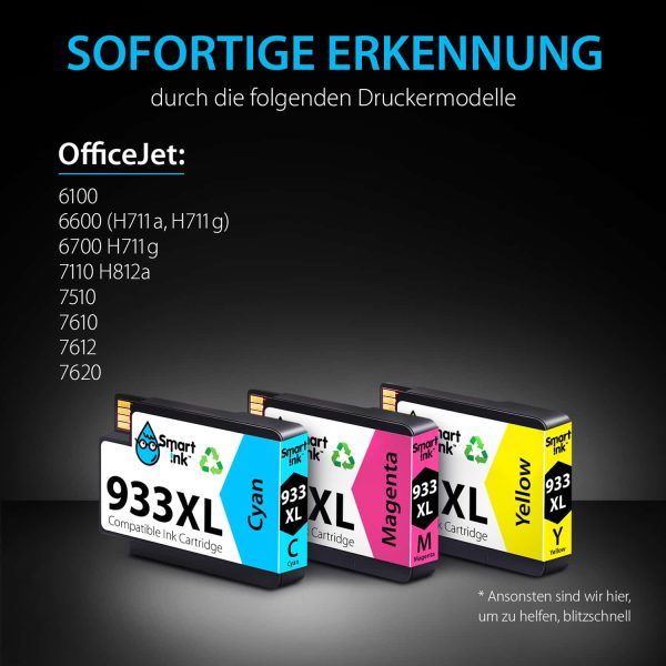 Kompatible Druckerpatronen für HP 933 XL (3er Pack), Smart Ink – Bild 2
