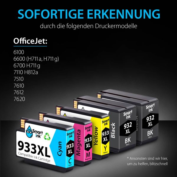 Kompatible Druckerpatronen für HP 932 XL, 933 XL (5er Pack), Smart Ink – Bild 2