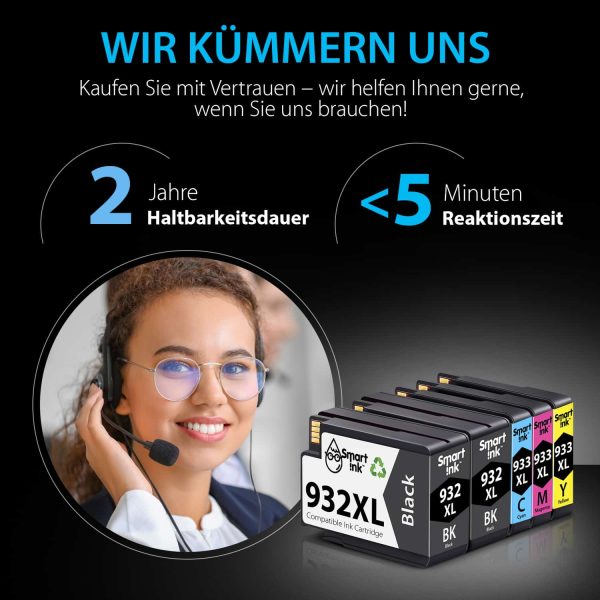 Kompatible Druckerpatronen für HP 932 XL, 933 XL (5er Pack), Smart Ink – Bild 5