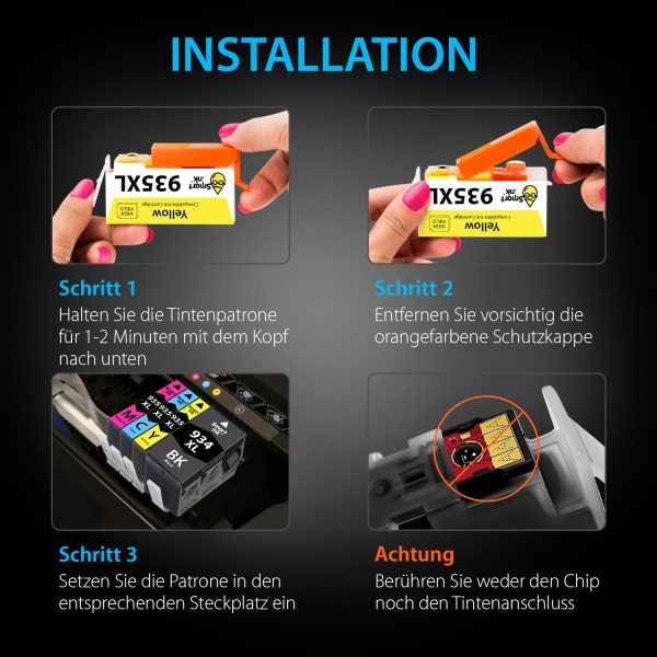 Kompatible Druckerpatronen für HP 934 XL 935 XL (4er Pack), Smart Ink – Bild 6