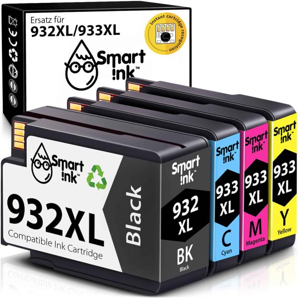 Kompatible Druckerpatronen für HP 932 HP 933 (4er Pack), Smart Ink
