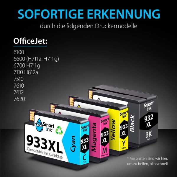 Kompatible Druckerpatronen für HP 932 HP 933 (4er Pack), Smart Ink – Bild 2