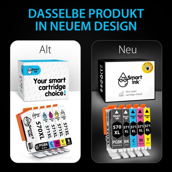 Kompatible Druckerpatronen für Canon 570 XL, 571 XL (5er Pack), Smart Ink – Bild 2