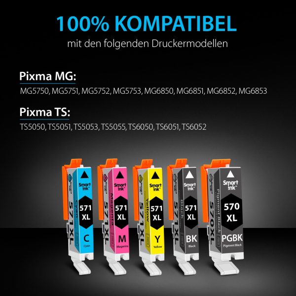 Kompatible Druckerpatronen für Canon 570 XL, 571 XL (5er Pack), Smart Ink – Bild 3