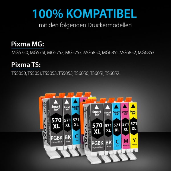 Kompatible Druckerpatronen für Canon 570 XL, 571 XL (10er Pack), Smart Ink – Bild 3