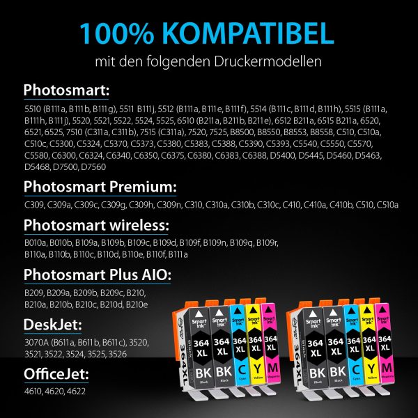 Kompatible Druckerpatronen für HP 364 XL (10er Pack), Smart Ink – Bild 3