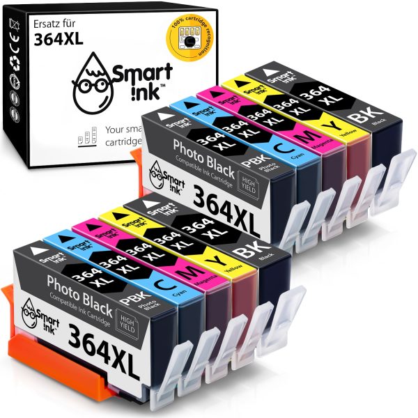 Kompatible Druckerpatronen HP 364 XL (10er Pack mit Foto Schwarz), Smart Ink