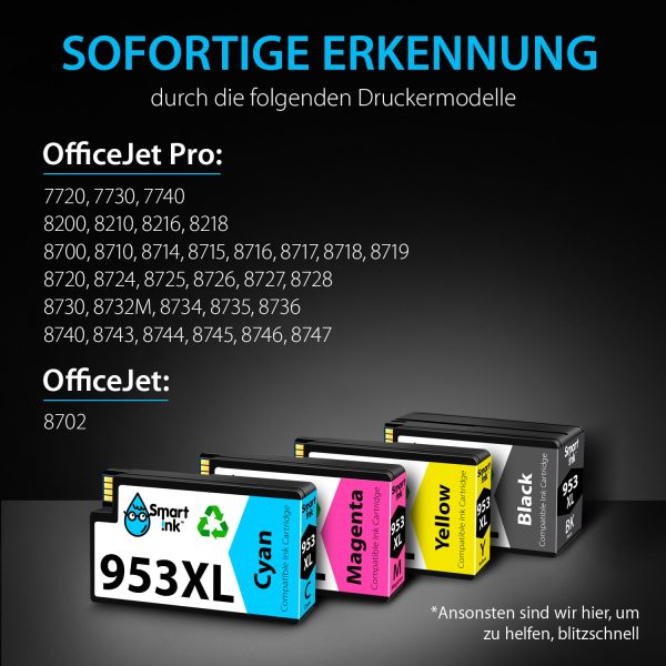 Kompatible HP 953XL Druckerpatronen für HP 953 4er-Pack, Smart Ink – Bild 2