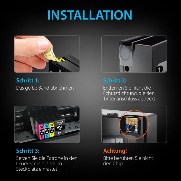 Kompatible HP 953XL Druckerpatronen für HP 953 4er-Pack, Smart Ink – Bild 6