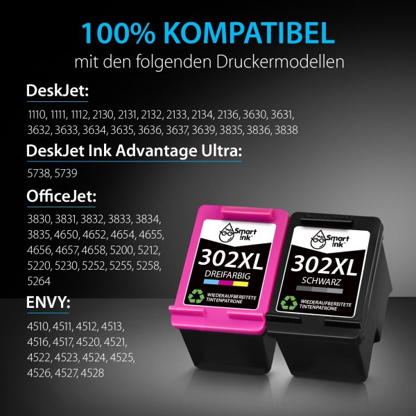 Wideraufbereitete HP 302 XL (2er Pack), Smart Ink – Bild 3