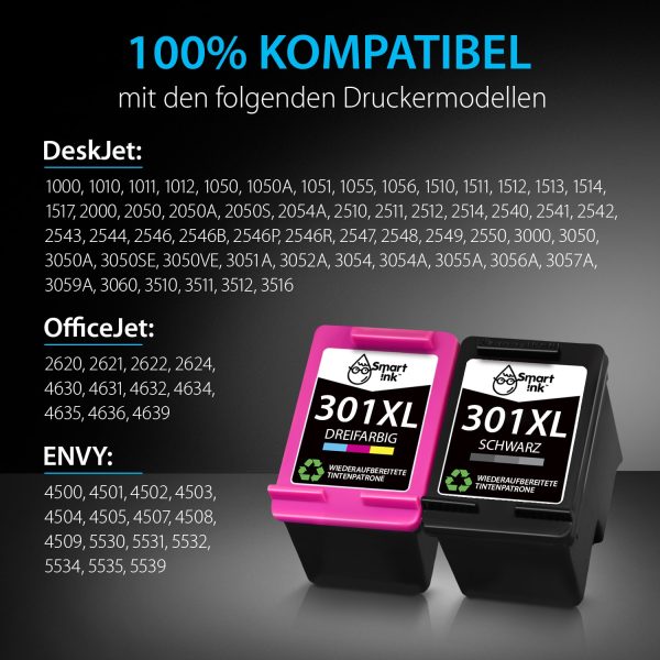 Wideraufbereitete HP 301 XL (2er Pack), Smart Ink – Bild 3