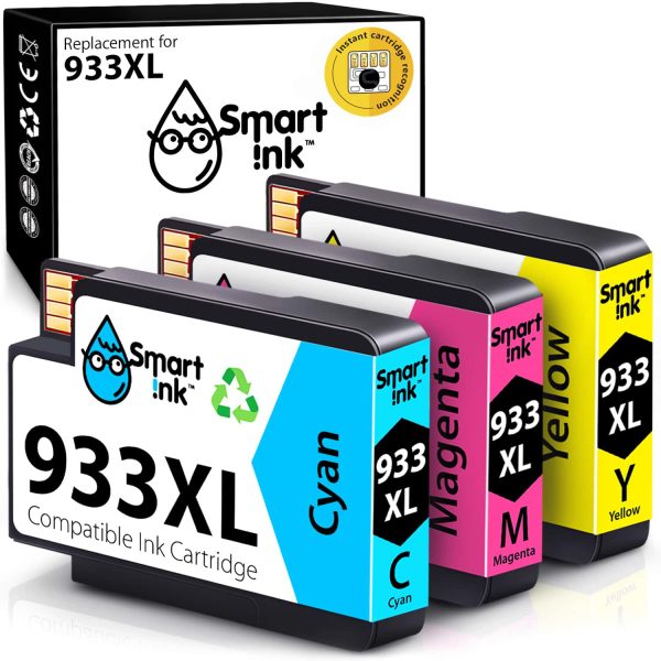 Compatible Ink Cartridge Replacement for HP 932 XL, 933 XL (3 pack), Smart Ink