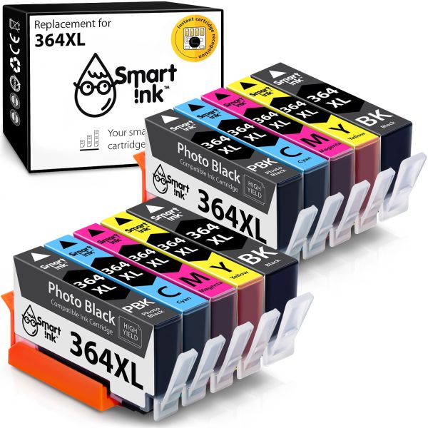 Compatible Ink Cartridge Replacement for HP 364 XL (10 pack with Photo Black), Smart Ink