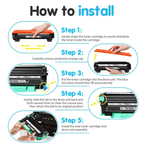 Compatible Toner Cartridge Replacement for Brother TN 1050 (2 Black), Smart Ink - Image 7