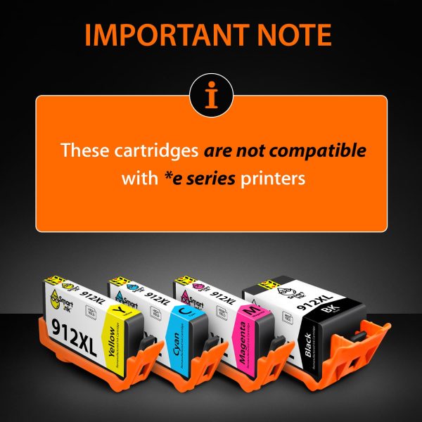 Remanufactured Ink Cartridge Replacement for HP 912 XL (4 pack), Smart Ink - Image 2