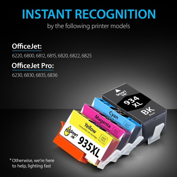 Replacement for HP 934XL / 935XL Compatible Black and Colour Ink Cartridge 4 pack, Smart Ink - Image 3
