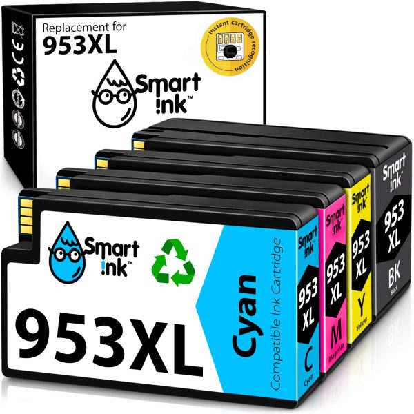 Compatible HP 953XL Multipack HP 953 XL Ink Cartridge Replacement (4 pack), Smart Ink