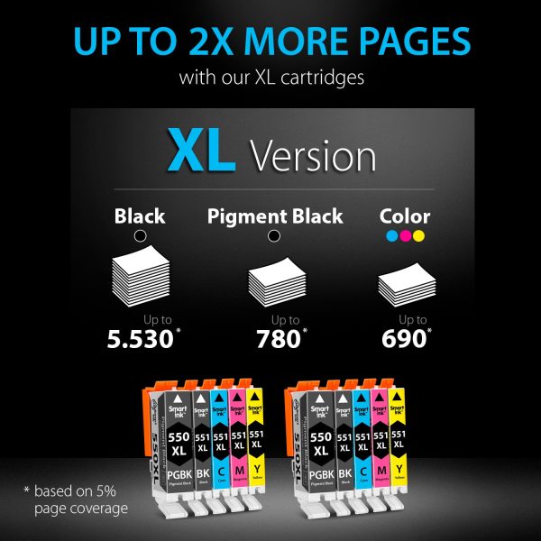 Compatible Ink Cartridge Replacement for Canon 550 XL, 551 XL (10 pack), Smart Ink - Image 4