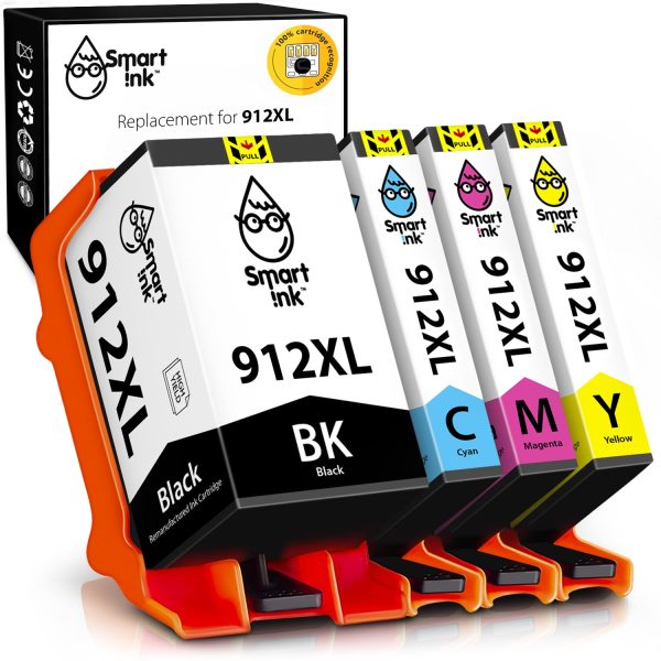 Remanufactured Ink Cartridge Replacement for HP 912XL (4 pack), Smart Ink