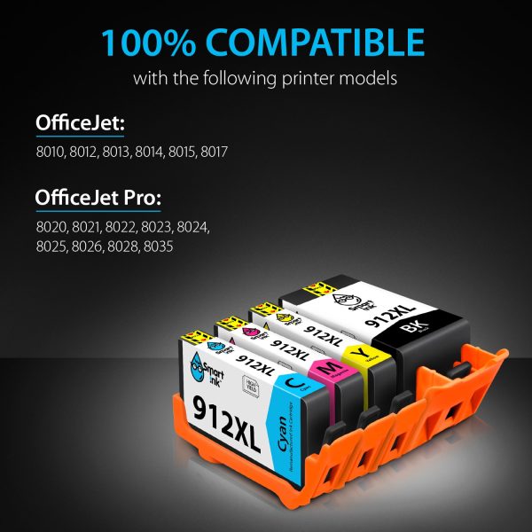 Remanufactured Ink Cartridge Replacement for HP 912XL (4 pack), Smart Ink - Image 3