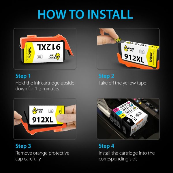 Remanufactured Ink Cartridge Replacement for HP 912XL (4 pack), Smart Ink - Image 7