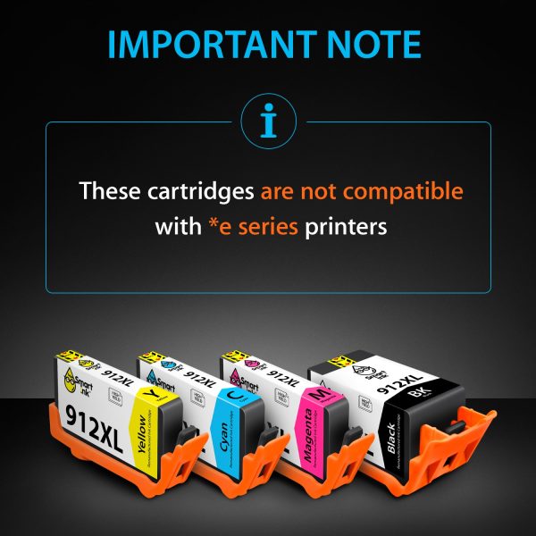 Remanufactured Ink Cartridge Replacement for HP 912XL (4 pack), Smart Ink - Image 2