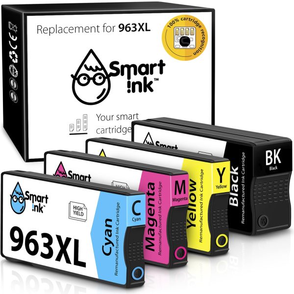 Remanufactured Ink Cartridge Replacement for HP 963XL (4 pack), Smart Ink