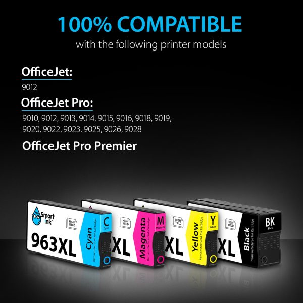 Remanufactured Ink Cartridge Replacement for HP 963XL (4 pack), Smart Ink - Image 3