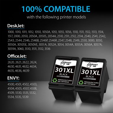 Smart Ink Remanufactured Ink Cartridge Replacement for HP 301XL 301 XL (2 Black Combo Pack) - Image 3