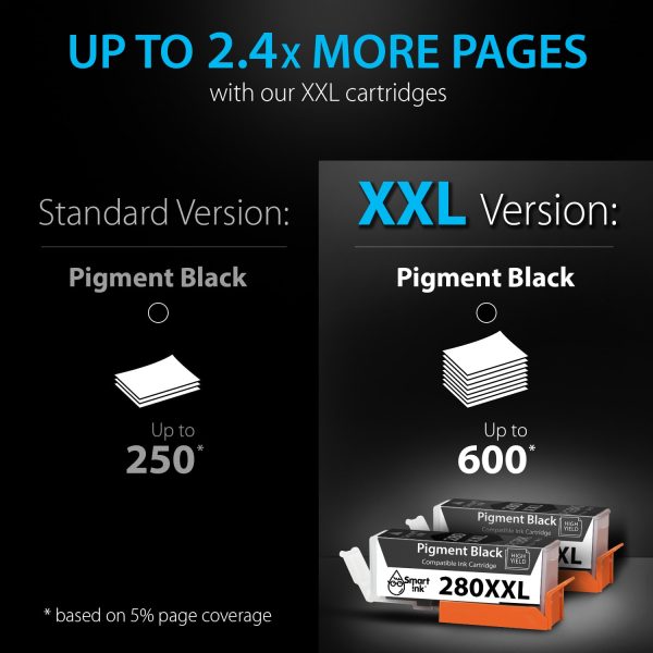 Compatible Ink Cartridge Replacement for Canon 280 XXL (2 Pigment Black), Smart Ink - Image 3