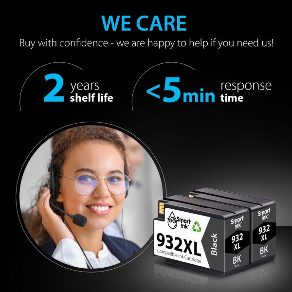 Compatible Ink Cartridge Replacement for HP 932 (2 Black), Smart Ink - Image 5