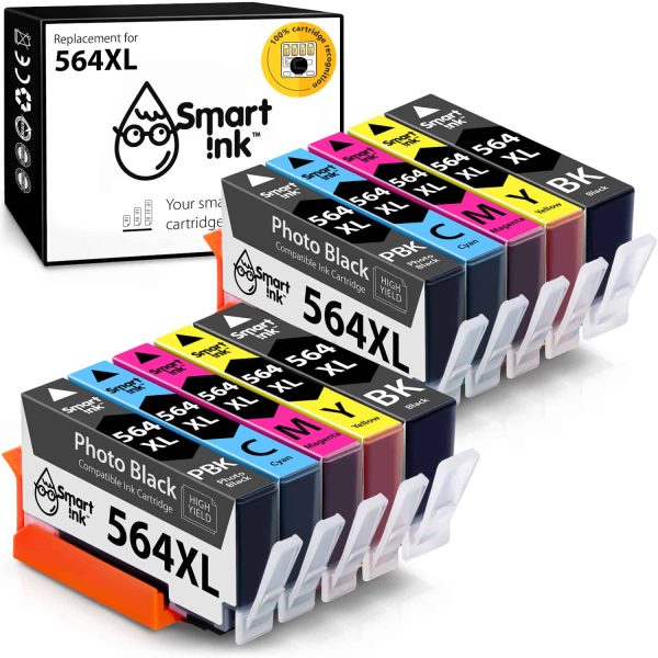 Compatible HP 564 ink cartridges (10 pack with Photo Black), Smart Ink