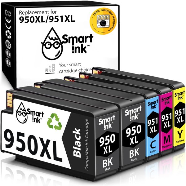 Compatible HP 950XL/951XL Combo Pack (5 pack), Smart Ink