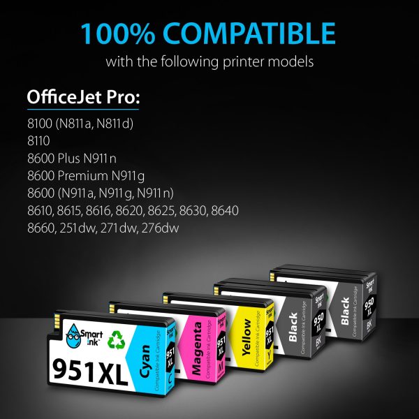 Compatible HP 950XL/951XL Combo Pack (5 pack), Smart Ink - Image 2