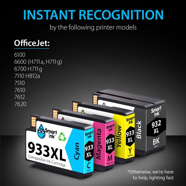 Compatible Ink Cartridge Replacement for HP 932, 933 XL (4 pack), Smart Ink - Image 2
