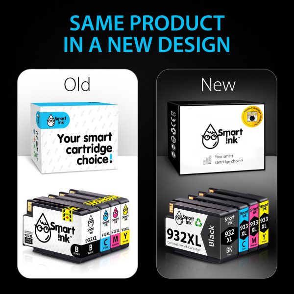 Compatible Ink Cartridge Replacement for HP 932, 933 XL (4 pack), Smart Ink - Image 3