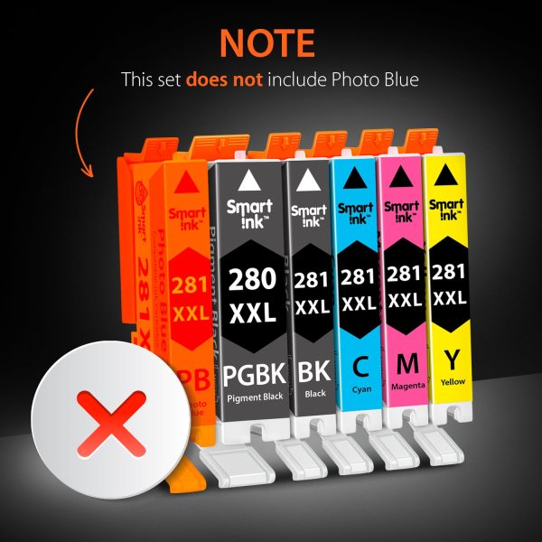 Compatible Canon 280 281 Ink XXL Cartridge Replacement (5 pack), Smart Ink - Image 3