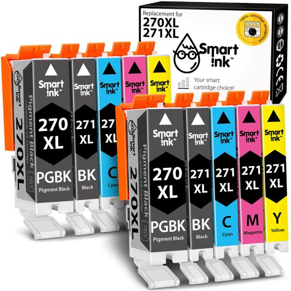 Compatible Ink Cartridge Replacement for Canon 270 XL, 271 XL (10 pack), Smart Ink