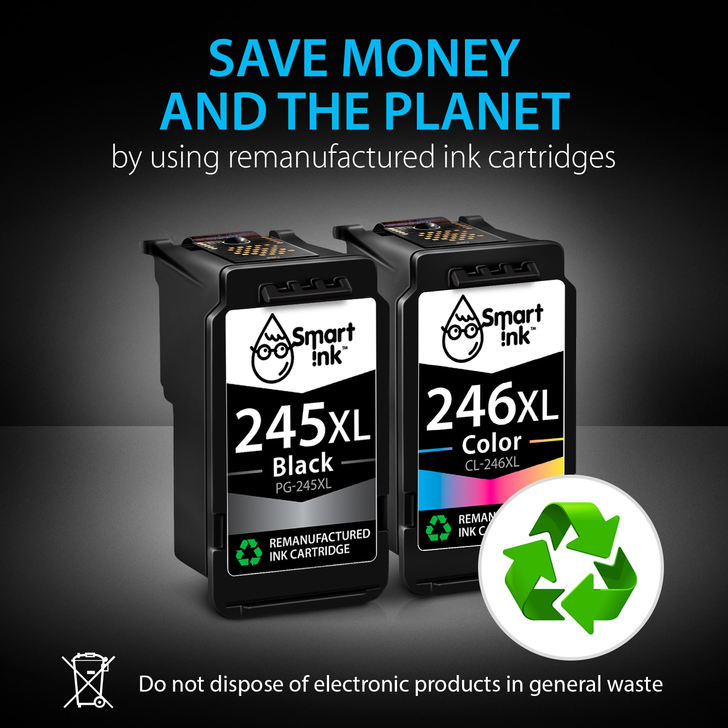 Get remanufactured Canon 245XL/246XL Ink Cartridges (2 piece combo - Main Image