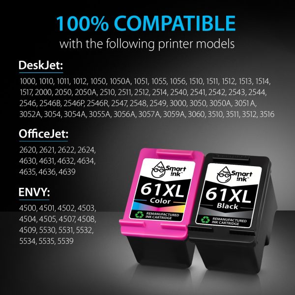 Remanufactured HP 61 ink cartridge combo pack, Smart Ink - Image 3