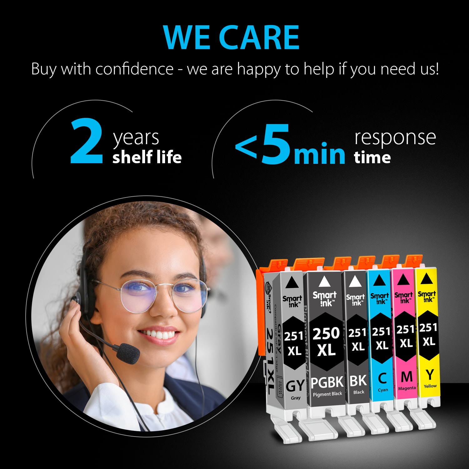 Ricambi Per Canon 250 251 Set 10 Cartucce Inchiostro XL Chip Compatibili Per Canon 250/251, IX6820, IP7220, MG5600 Set 10 Cartucce 250 251