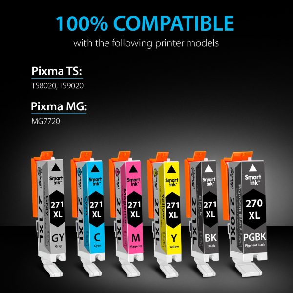 Compatible Ink Cartridge Replacement for Canon 270 XL, 271 XL (6 pack), Smart Ink - Image 3
